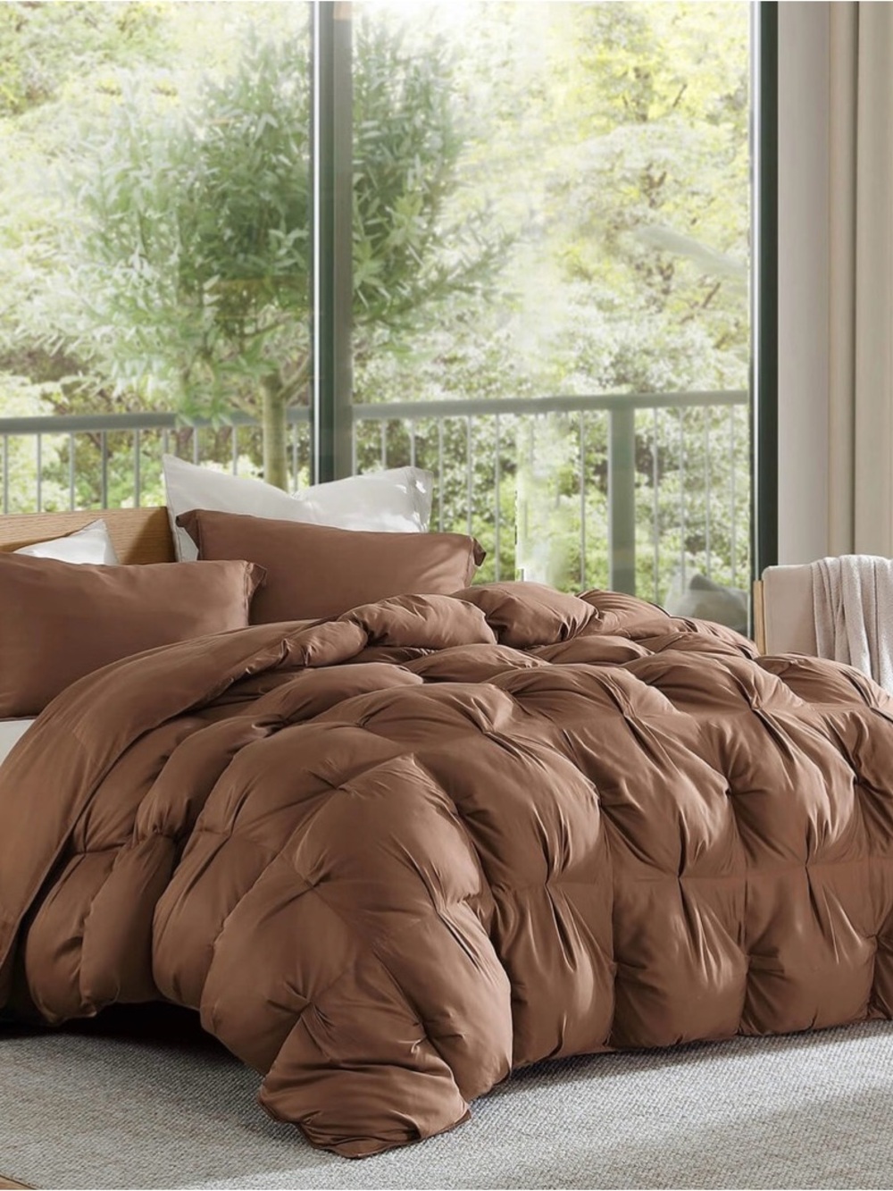 Sunday Citizen Premium Bamboo Bubble Comforter Queen in Chestnut Brown NWOT
